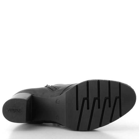 Rieker elegantní kotník na podpatku černý 77667-00