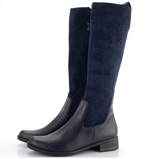 Caprice temně modré kozačky Ocean Comb 9-25514-41