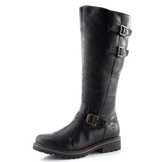 Remonte kozačky černé s přezkami R6590-01