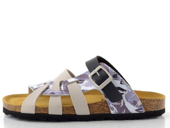 BIO Life fuzbetové pantofle béžová/černá/šedá 0004.1158 Valeria/929