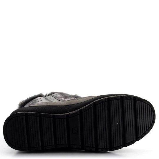 Caprice vyteplená šnurovacia členková obuv Taupe Comb 9-26226-41