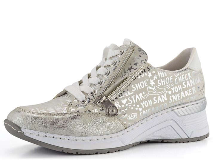 Rieker metalické tenisky na kline N4316-90