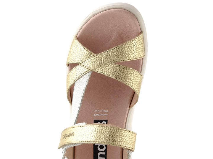 Wonders sandály na suchý zip platino/off C-6552