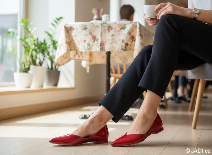 Högl vykrojené lakované baleríny red 0-170014-4000