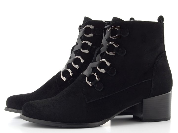 Regarde šněrovací kotník na podpatku Jolene-30 black