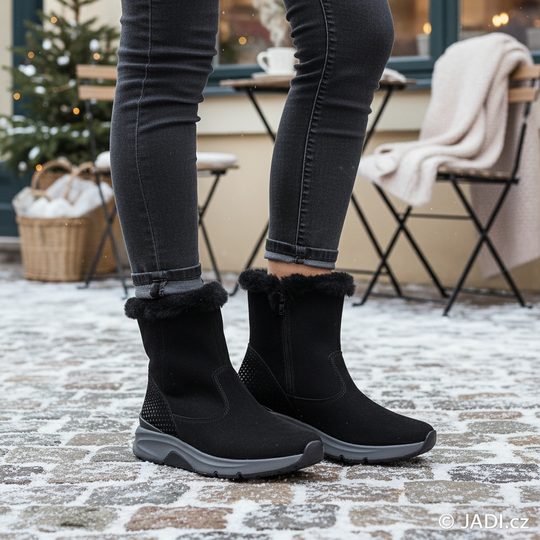 Gabor semišový kotník černý 76.882.47