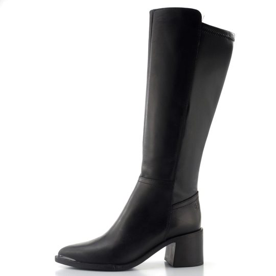 Tamaris hladké kozačky na podpatku black 1-25540-45