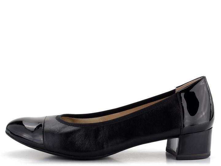 Caprice černé lodičky na širokém podpatku 9-22317-42