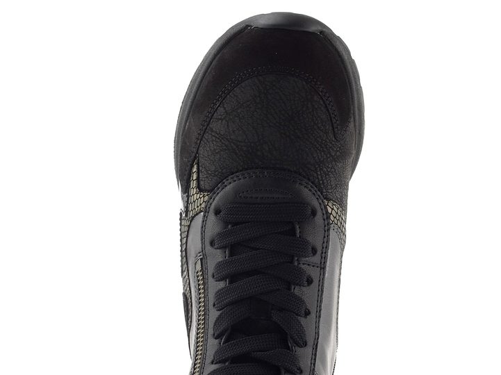 Gabor široký šněrovací kotník se zipem black/dark-grey 8004.01.001