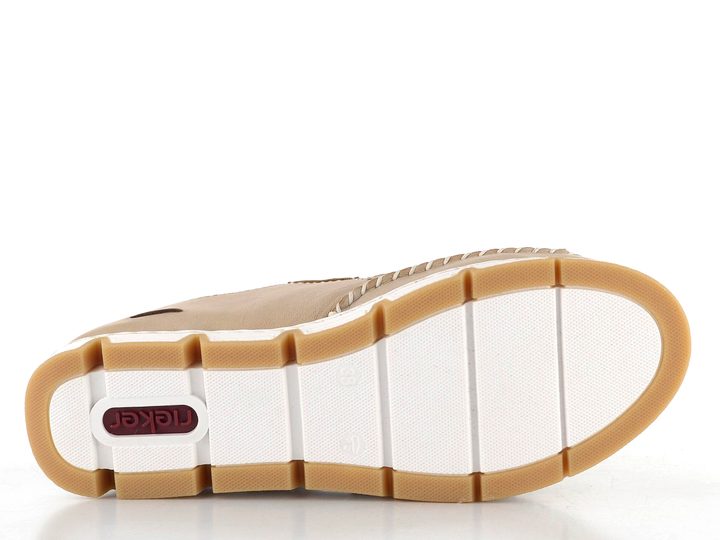 Rieker športovejšie prerezávané poltopánky béžové 49958-61