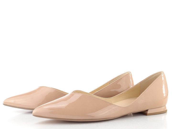 Högl vykrojené lakované baleríny nude 0-170014-1800