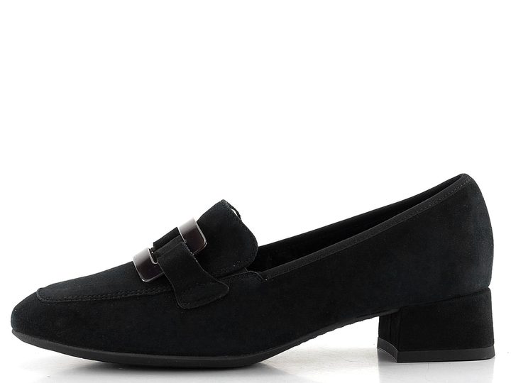 Ara širšie semišové lodičky čierne Graz 12-20416-01