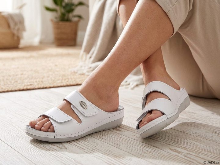 Tamaris fuzbetové šľapky White Leather 1-27510-41