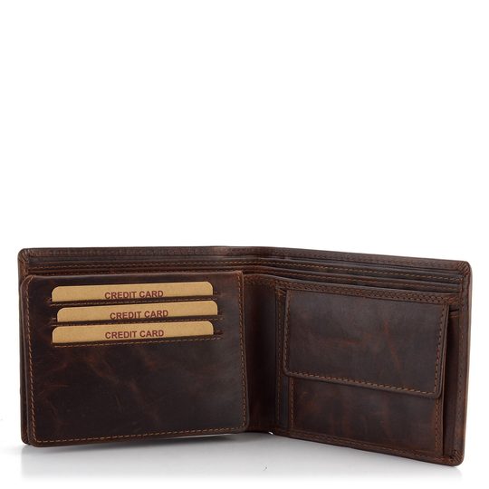 Pánska peňaženka s razbou auta tmavo hnedá 19179