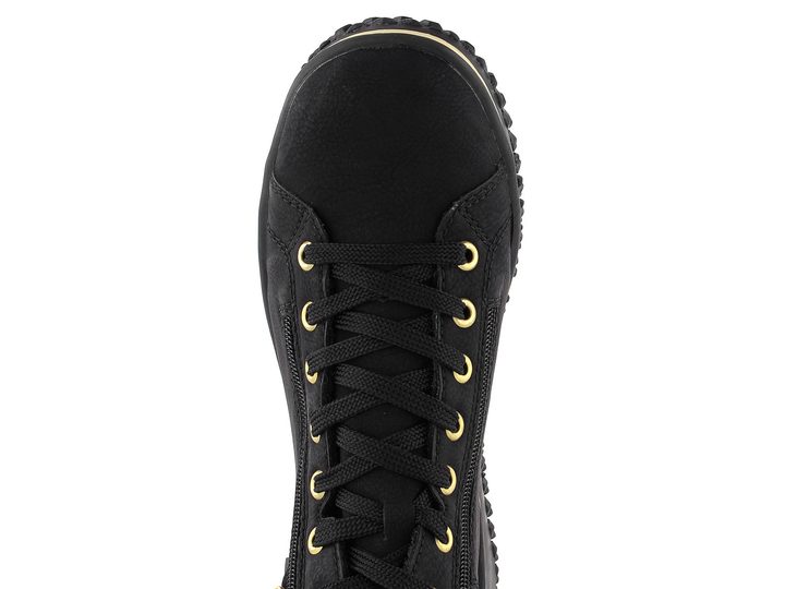 Rieker černý šněrovací kotník se zipem Z4263-00