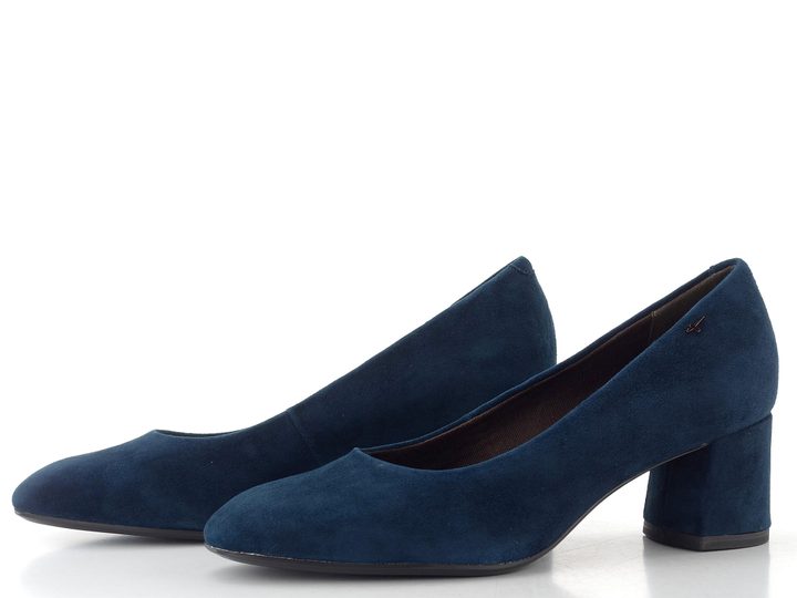Tamaris lodičky se širokým podpatkem navy suede 1-22437-47