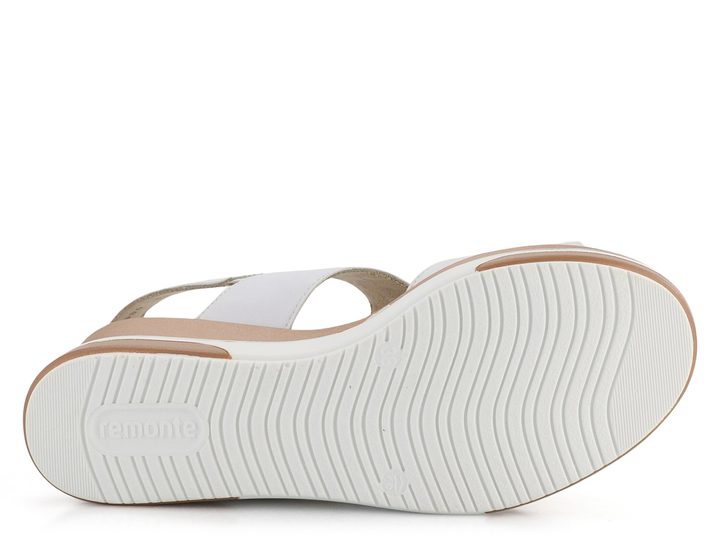 Remonte sandály na platformě s klínkem bílé D1P50-80