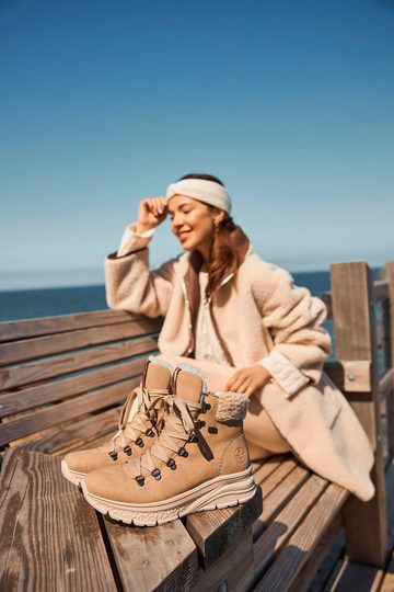 Rieker členková obuv s membránou na platforme béžová 48034-20