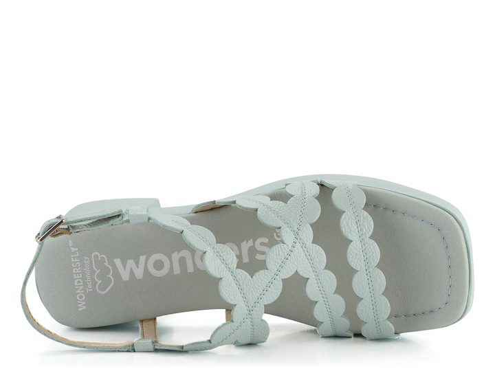 Wonders sandály na podpatku lakované Aqua D-1013