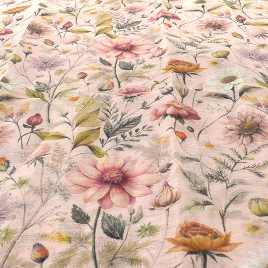 Fraas květinový šál růžový konopí/bavlna 609059-412