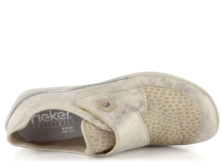 Rieker poltopánky na suchý zips metalické 48951-90