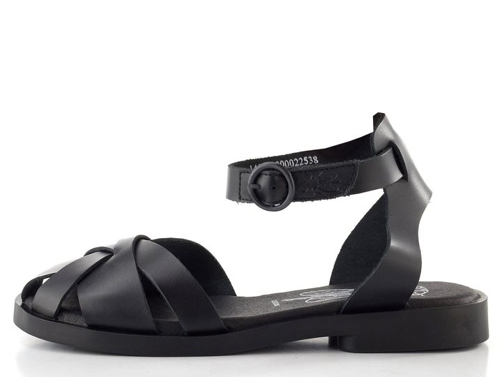 Fly London sandály s plnou špičkou black P145409000