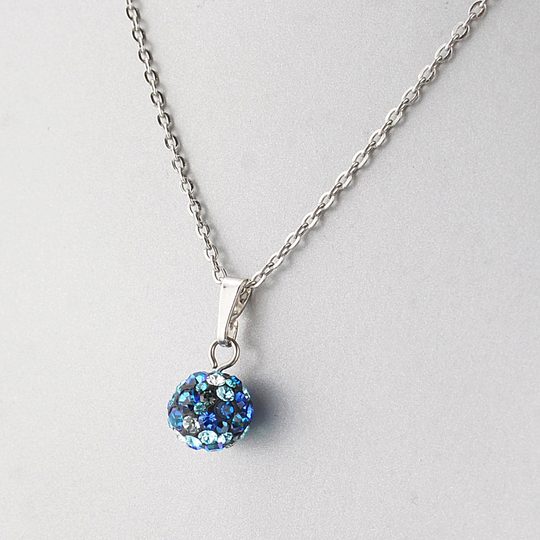 Súprava náhrdelník s náušnicami gulička modrá Preciosa