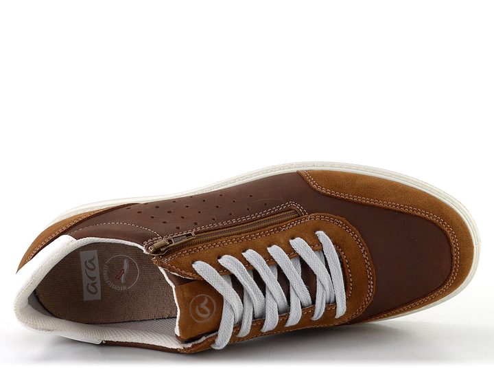 Ara hnědé pánské polobotky Genua Cognac/Weiss 11-26101-14