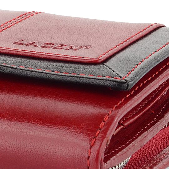 Dámská kožená peněženka červená/černá BLC/4391/419-Red/Black