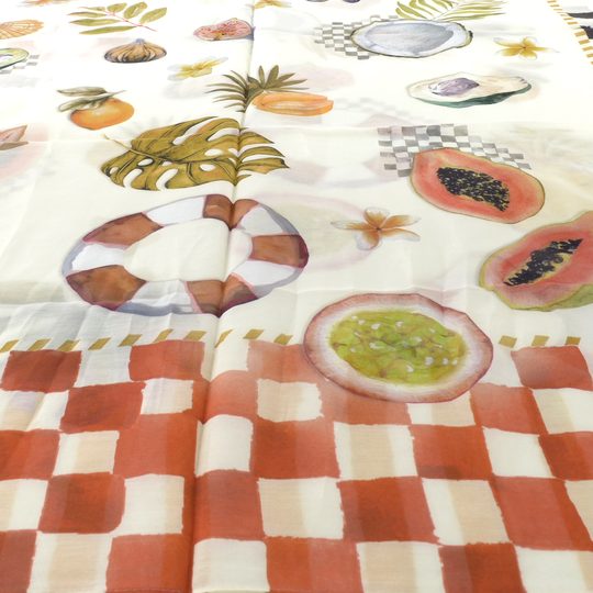 Fraas šál s bavlnou a hedvábím tropical 633035-896