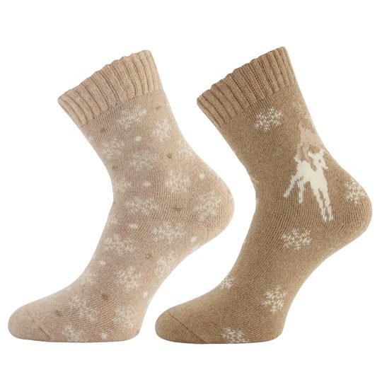 Dámské zimní ponožky s vlnou 2 páry béžové 37840