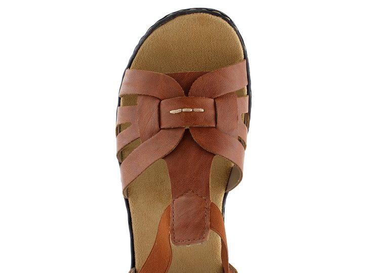 Rieker hnědé sandály na klínku 62918-22