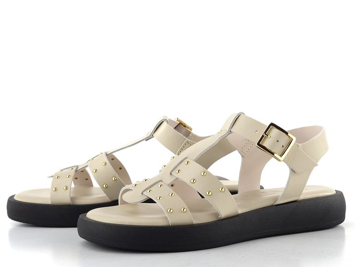 Wonders páskové sandály s nýtky latte AB-1567