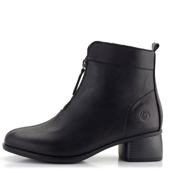 Remonte elegantná členková obuv na nízkom podpätku čierna R8878-01