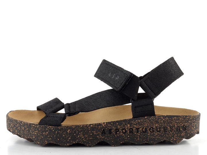 Asportuguesas černé sandály Clew L P018222007