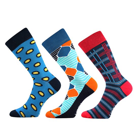 Lonka luxusní ponožky retro styl barevné/ 3 páry