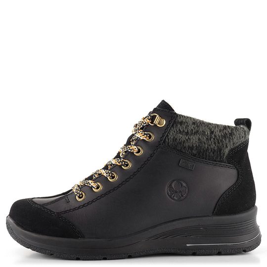 Rieker šnurovacia členková obuv s membránou čierna L7700-00