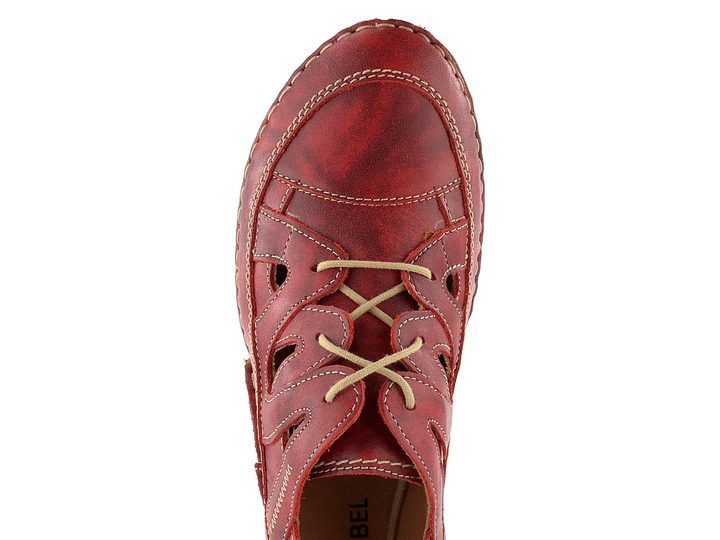 Josef Seibel červené prořezávané polobotky 59706258