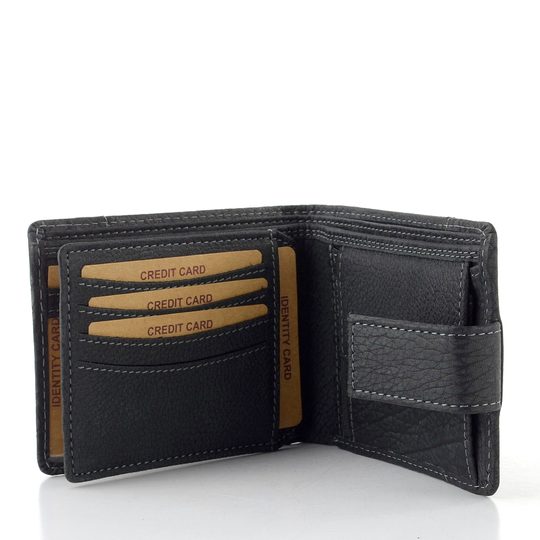 Pánská peněženka se zápinkou stínovaná černá V-05/W