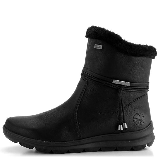 Rieker čierna členková obuv s membránou Z0070-00