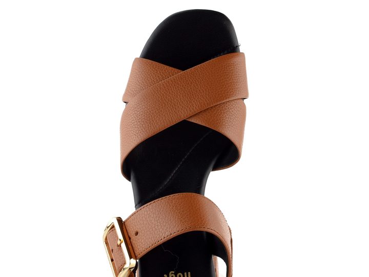 Högl luxusní sandály na podpatku Cognac  9-102623