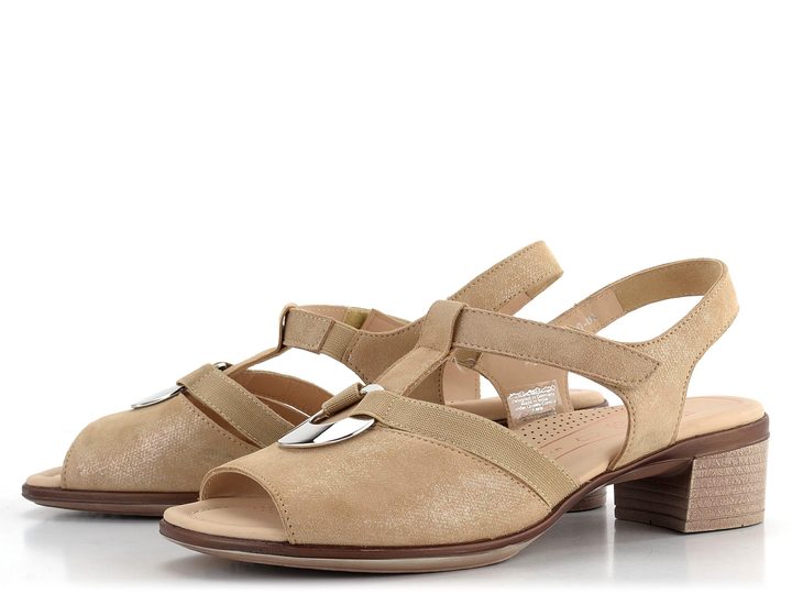 Ara dámské sandály na podpatku Lugano béžové 12-35730-05