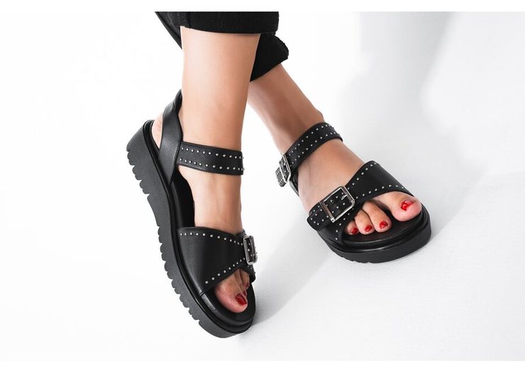 Ara sandály na platformě s klínkem Bilbao schwarz 12-33517-01