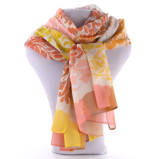 Fraas bavlněný šál s hedvábím a paisley vzorem 633033-412