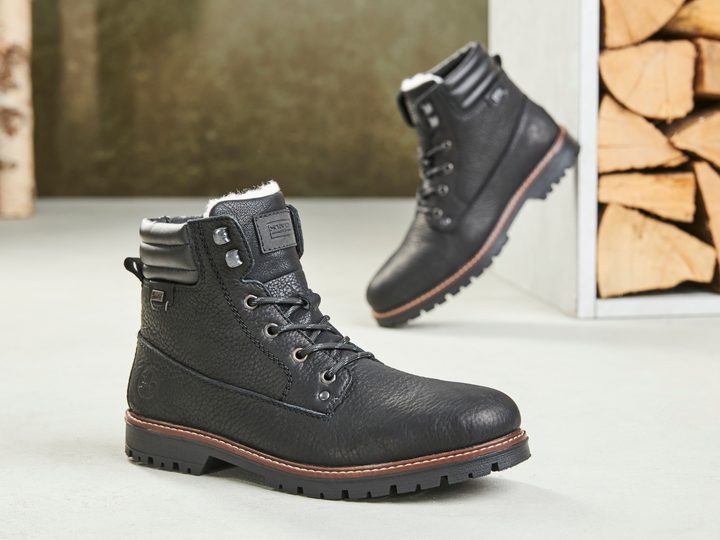 Rieker pánska vyteplená členková obuv s membránou čierna F3600-00