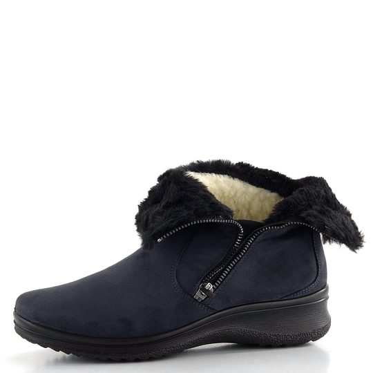 Ara širší kotník se zipem a membránou München Blau/Schwarz 12-48501-62