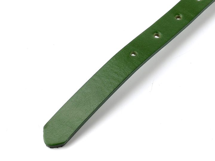 Dámský kožený opasek zelený se sponou v šedé barvě 203-31