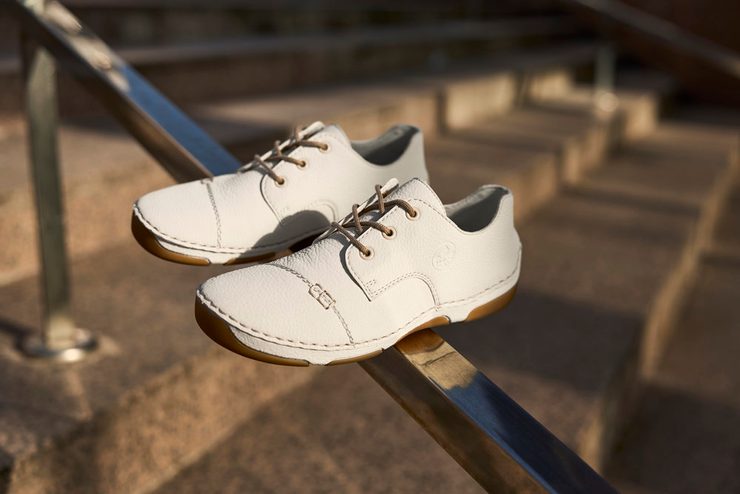 Rieker šněrovací polobotky offwhite 55920-80