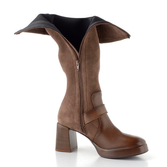 Hispanitas kozačky na podpatku Tokio avellana HI254374