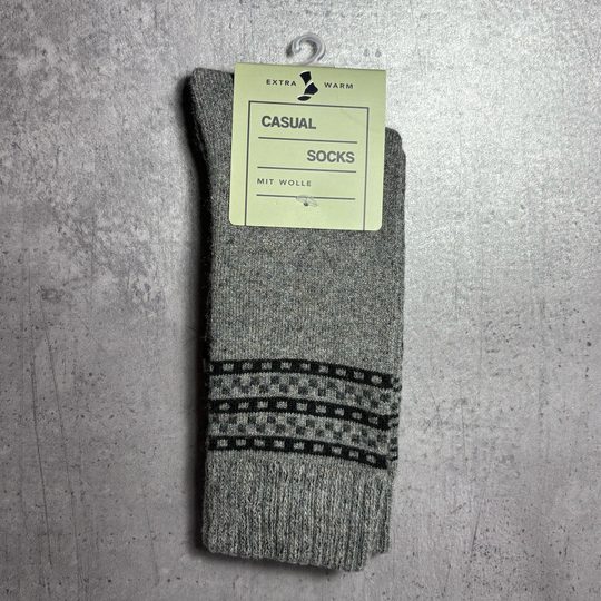 Pánské zimní ponožky s vlnou 2 páry černé/šedé 21455